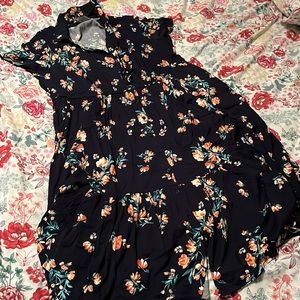 Torrid brand, navy, floral, button down dress, size 3, new with tags